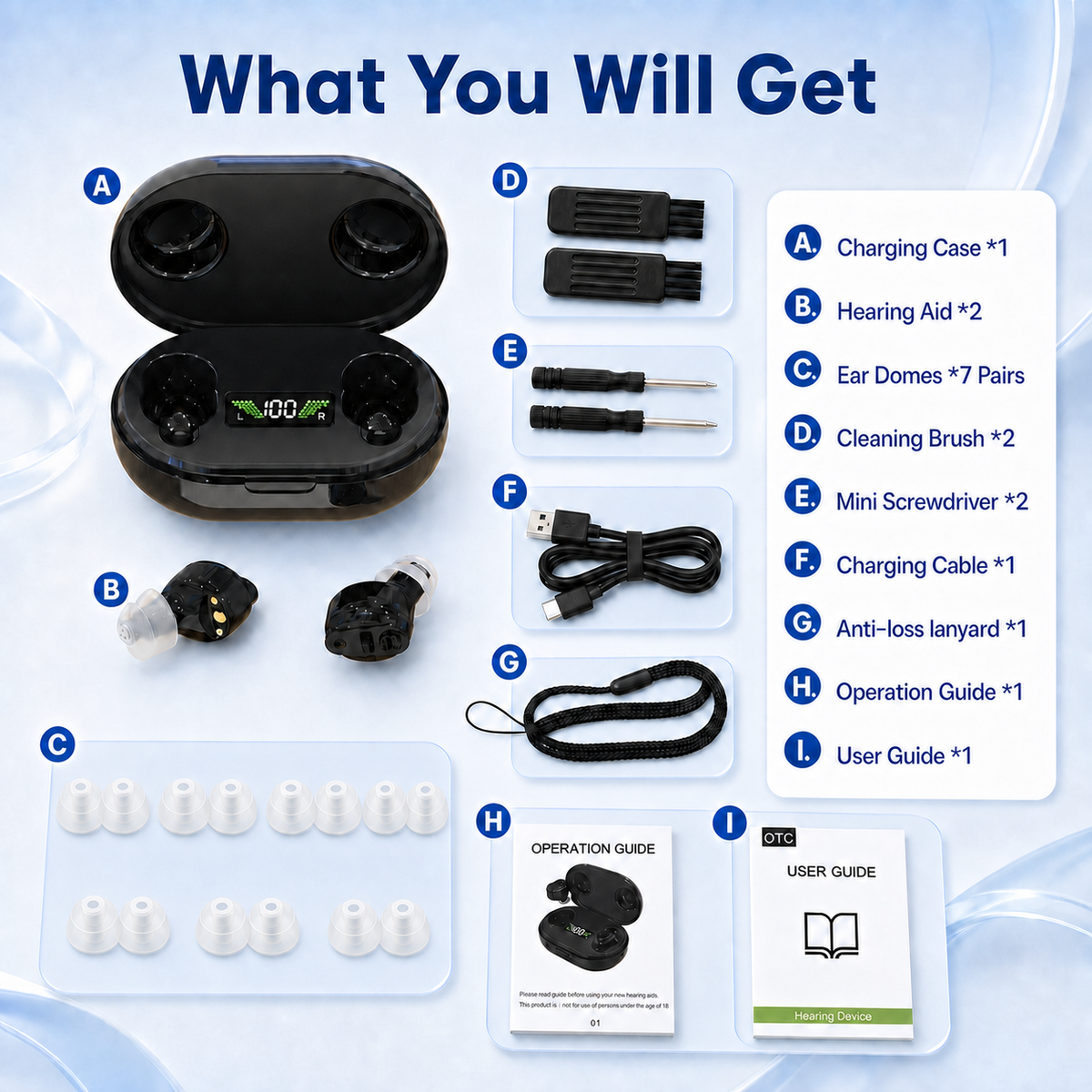 CIC Hearing Aids with 16-Channel Clarity Smart Noise Reduction Lightweight Comfort and Long-Lasting Power for Everyday Use GM-901