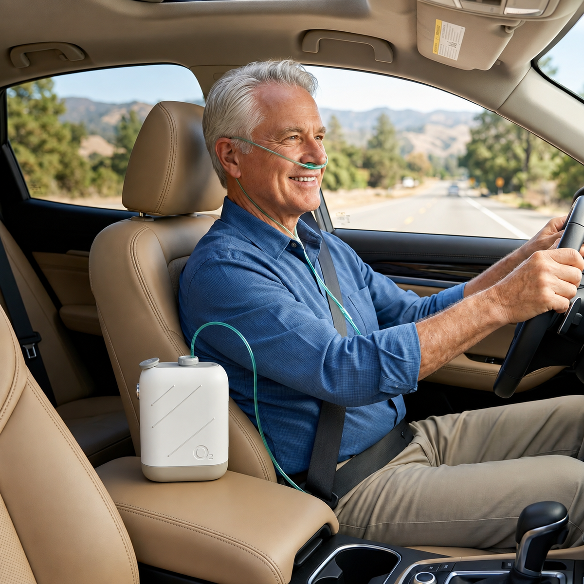 Small Portable 2L Continuous Flow Oxygen Concentrator with Low Noise and 2-Hour Long-life Battery for 24/7 Continuous Work Home Travel Use ROV-02