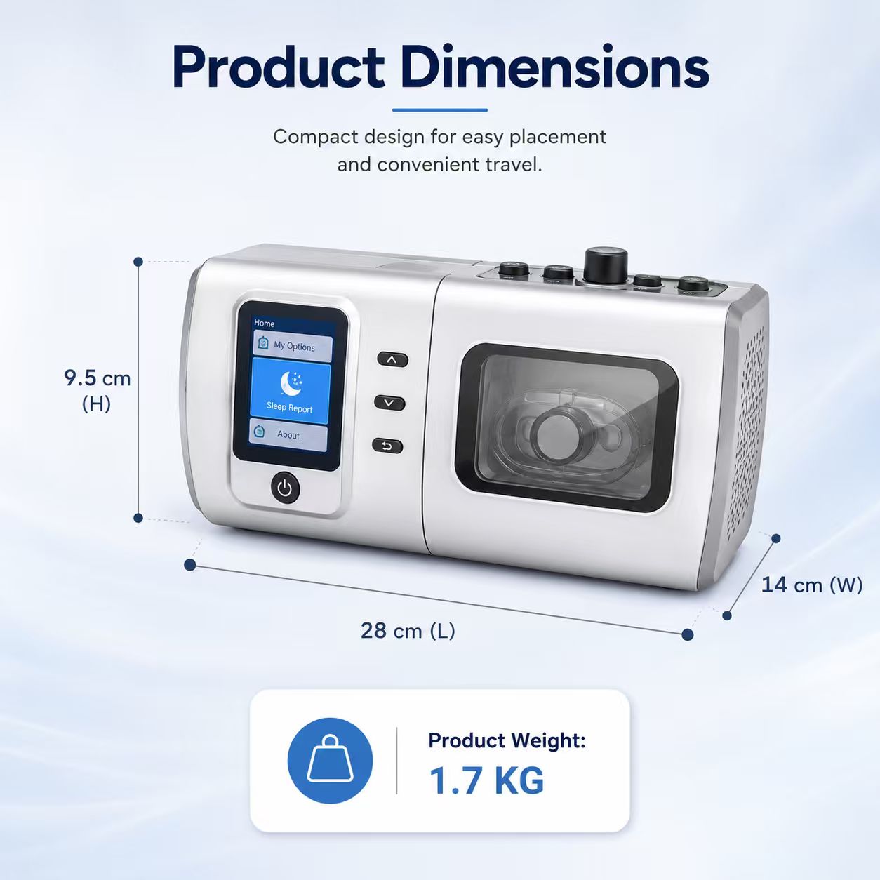 Auto CPAP Machine Featuring Heated Humidifier Whisper Quiet Performance Leak Compensation and Smart Sleep Reports DS-6