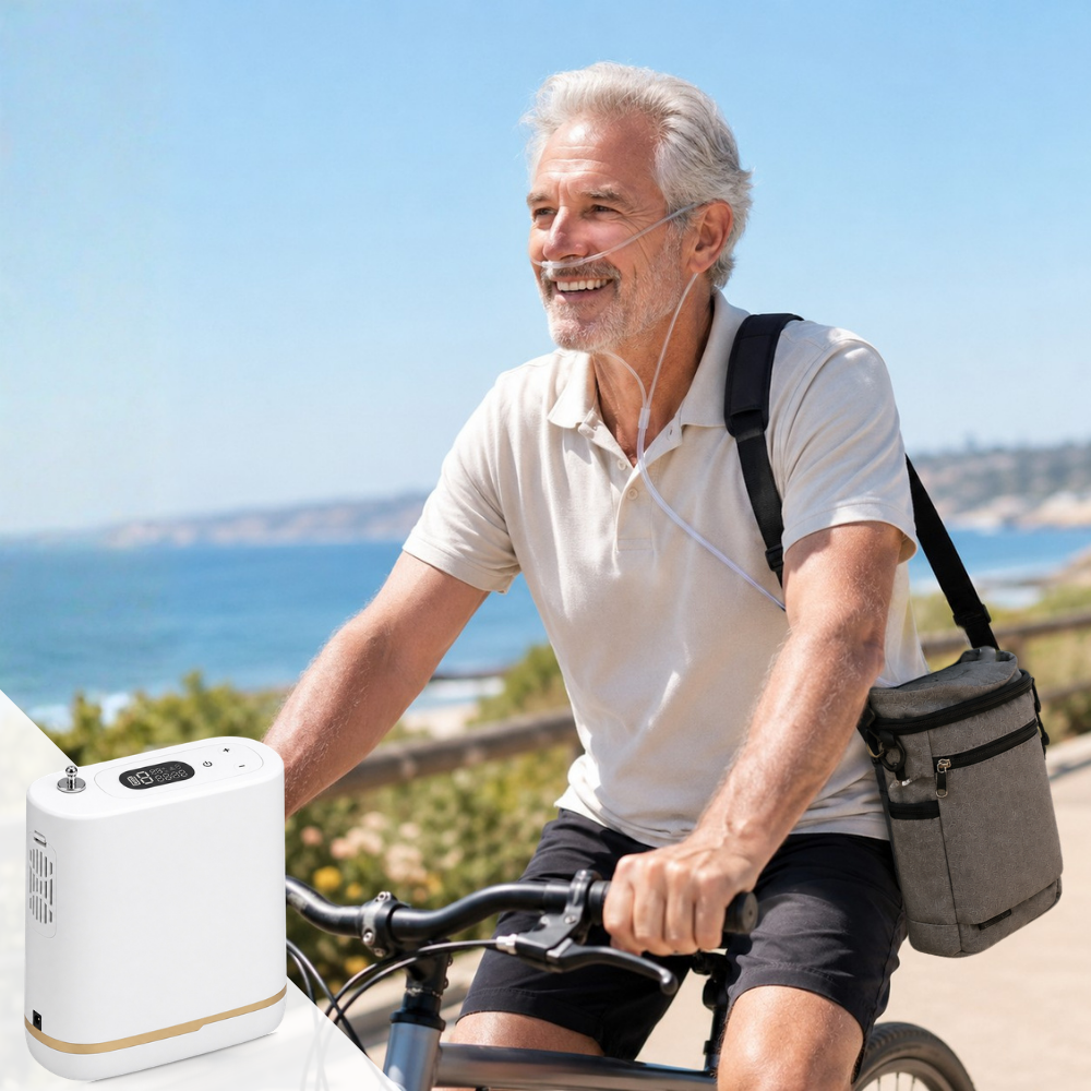 Small 1-5L Adjustable Pulse Flow 90% High Purity Portable Oxygen Concentrator with Long Battery Life and Low Noise for Travel Use ROV-5P