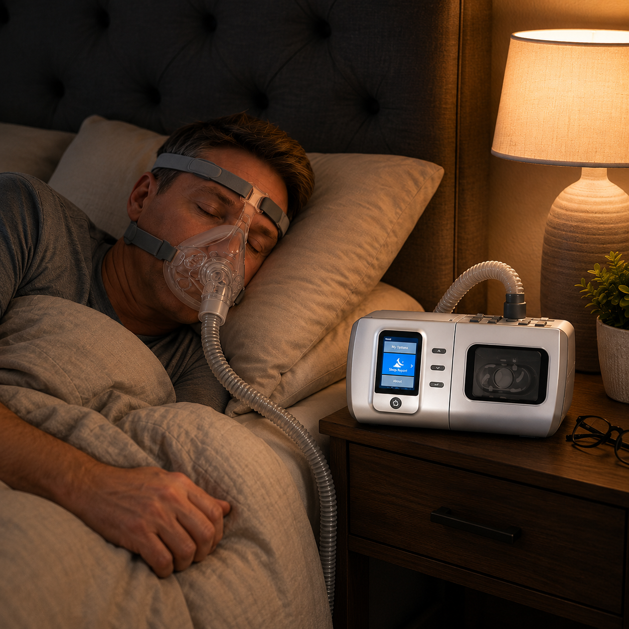 Auto CPAP Machine Featuring Heated Humidifier Whisper Quiet Performance Leak Compensation and Smart Sleep Reports DS-6