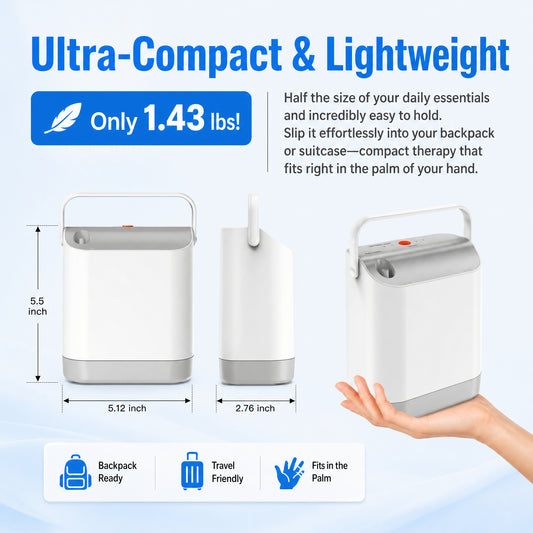 HACENOR Small Travel Use Portable 1.5L Oxygen Concentrator Continuous Flow With 9 Hours Long-life Battery FYY-01