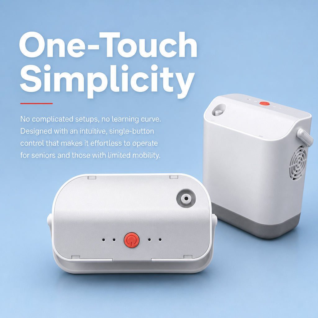HACENOR Small Travel Use Portable 1.5L Oxygen Concentrator Continuous Flow With 9 Hours Long-life Battery FYY-01
