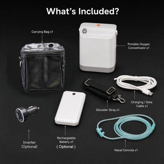 HACENOR Small 24/7 Work 1.5L Continuous Flow Portable Oxygen Concentrator With 4 Hours Long-life Battery For Travel Use FYY-01