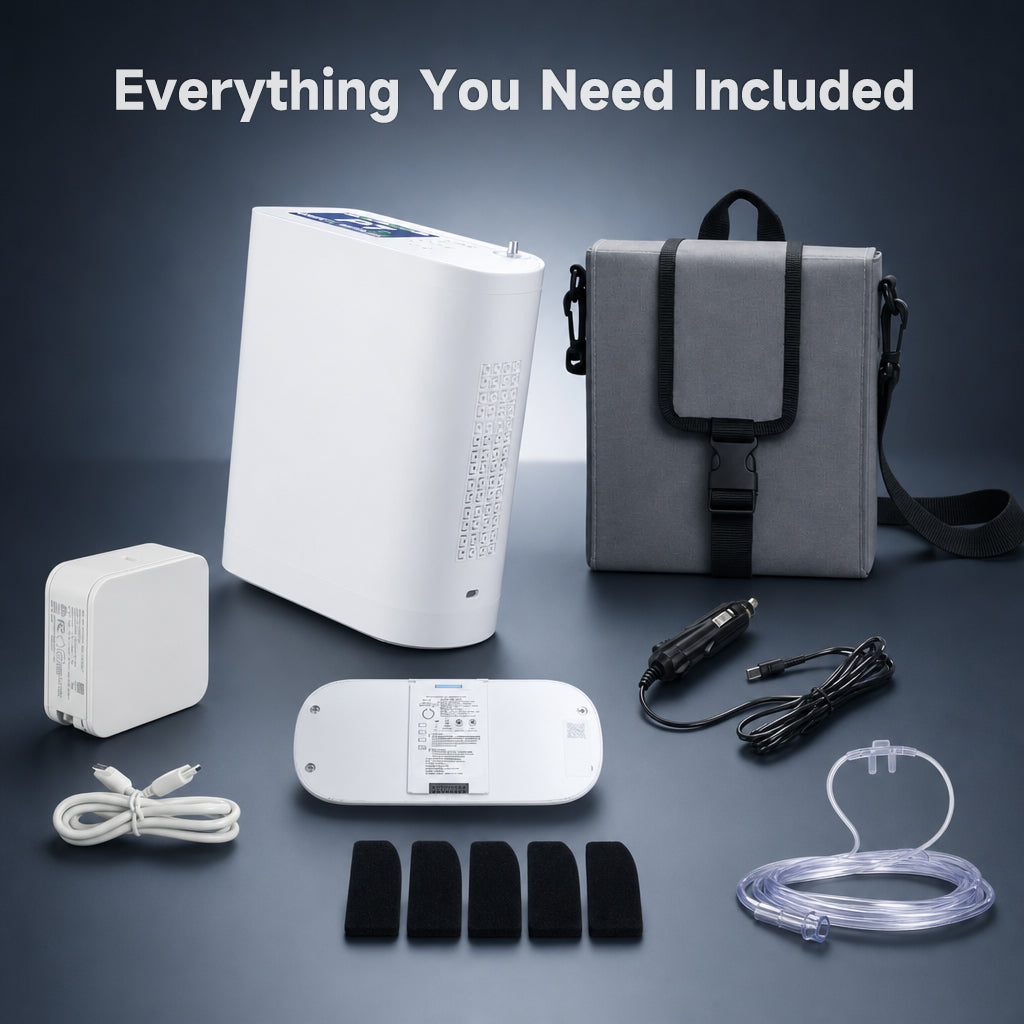 Small Lightweight 1-8L Adjustable Portable Oxygen Concentrator With 11 Hours Battery Work Continuously For Travel Use POC-08
