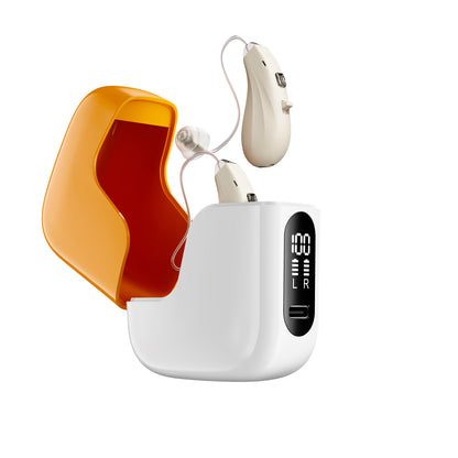 Smart Hearing Aids for Adults Seniors with Digital Chip Clear Sound Noise Reduction and Rechargeable Charging Case OTC GM-313