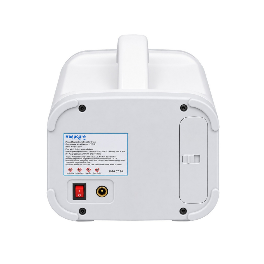 Up To 93% Purity 1-5L Continuous Flow Portable Oxygen Concentrator With Long Battery Life 24/7 Work for All Night Use ROV-05