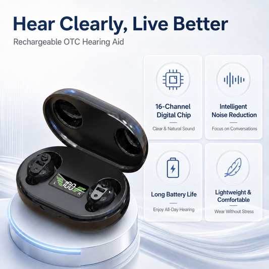 CIC Invisible Hearing Aids Rechargeable Digital Hearing Aids with 16-Channel Sound Processing and Noise Reduction GM-901