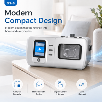 Auto CPAP Machine Featuring Heated Humidifier Whisper Quiet Performance Leak Compensation and Smart Sleep Reports DS-6