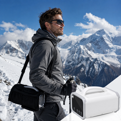 Portable 1-5L Adjustable Continuous Flow Oxygen Concentrator Up To 93% Purity with Low Noise Long Battery Life for Travel Use ROV-05