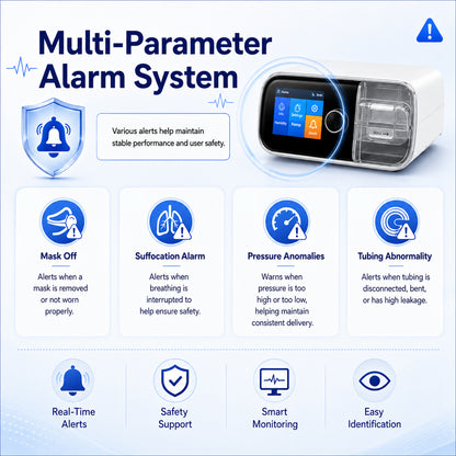 Smart Auto CPAP Machine With Adaptive Pressure Control Heated Hose And Bluetooth Connectivity DF-20A-HM