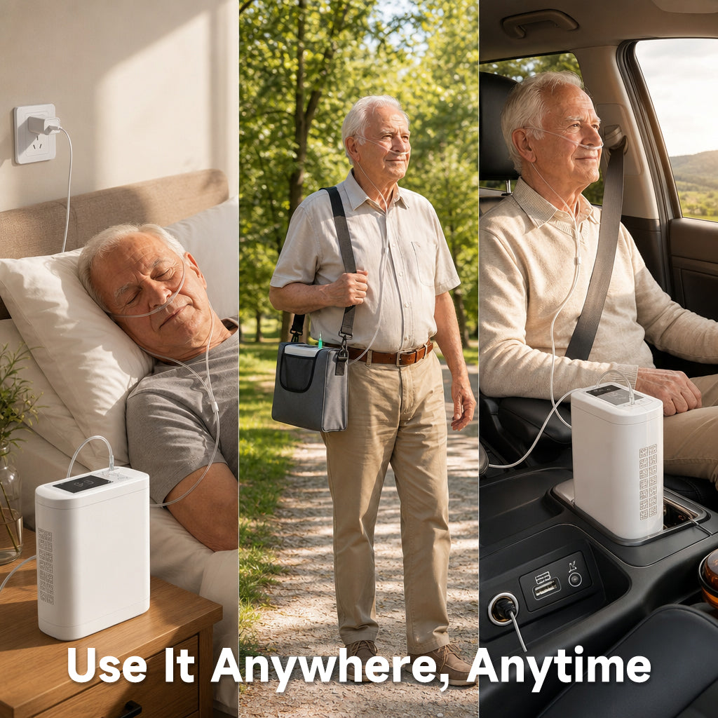 Small Lightweight 1-8L Adjustable Portable Oxygen Concentrator With 11 Hours Battery Work Continuously For Travel Use POC-08