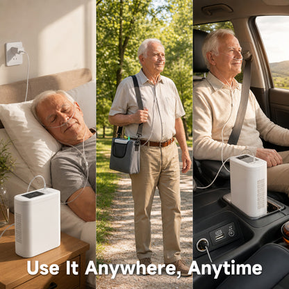 Small Lightweight 1-8L Adjustable Portable Oxygen Concentrator With 11 Hours Battery Work Continuously For Travel Use POC-08
