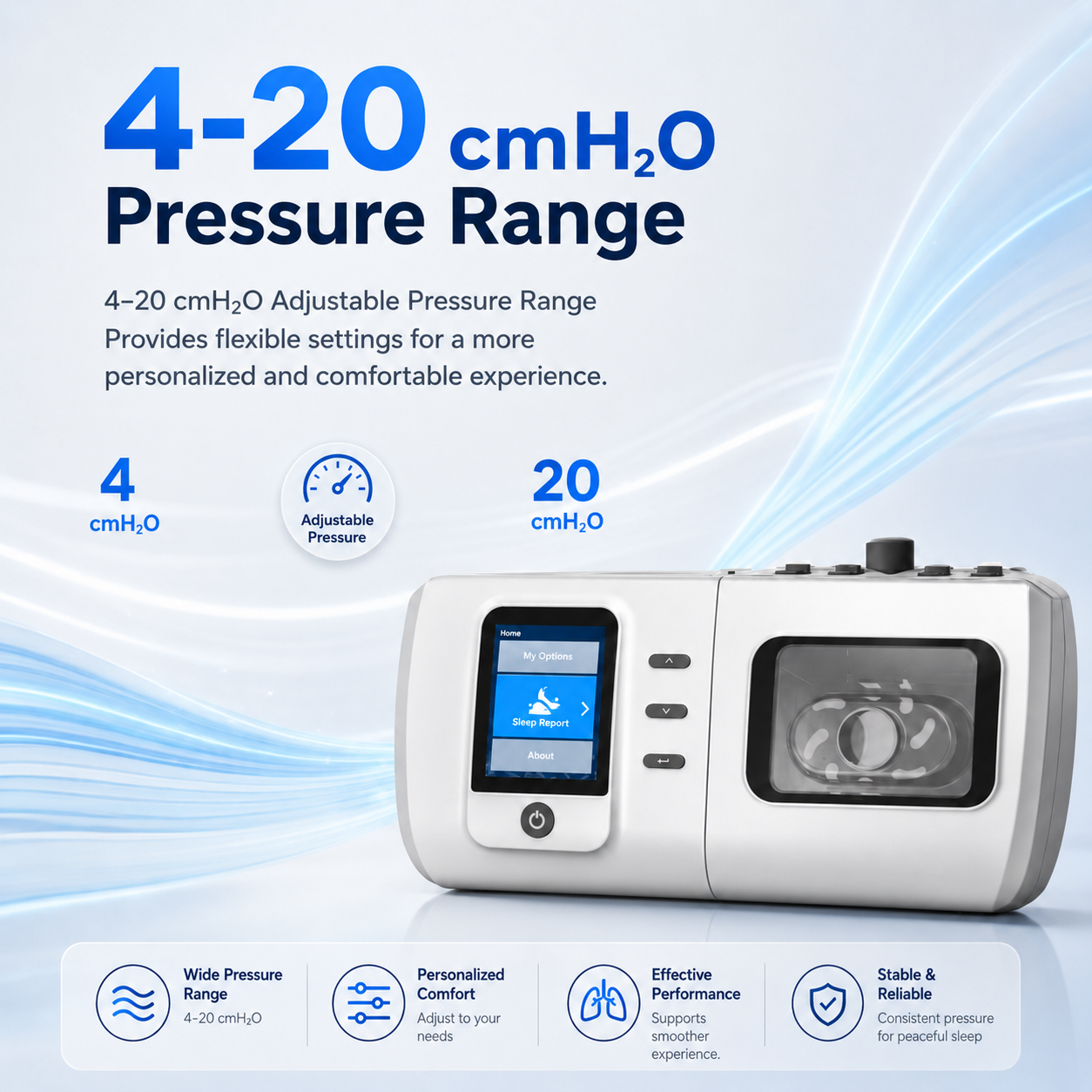 Auto CPAP Machine Featuring Heated Humidifier Whisper Quiet Performance Leak Compensation and Smart Sleep Reports DS-6