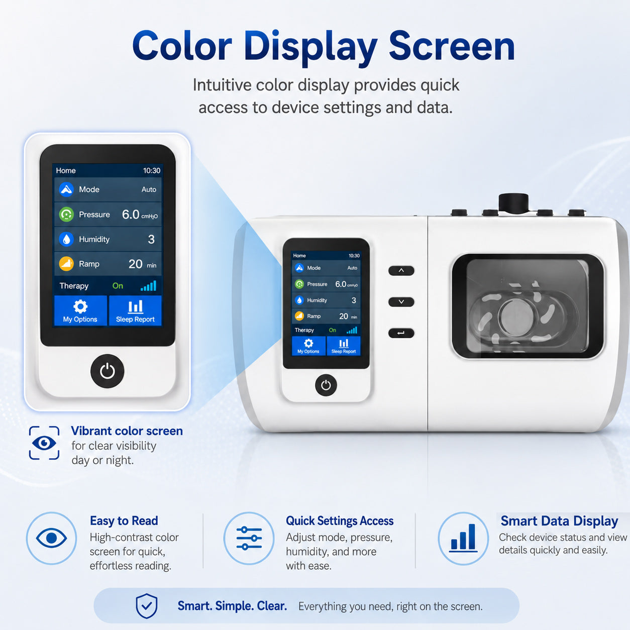 Auto CPAP Machine Featuring Heated Humidifier Whisper Quiet Performance Leak Compensation and Smart Sleep Reports DS-6