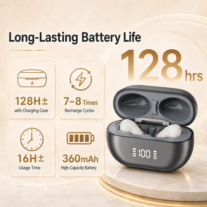 Compact and Lightweight CIC Hearing Aids with 32-Channel Smart Chip UV Sterilization and 3 Listening Modes GM-955