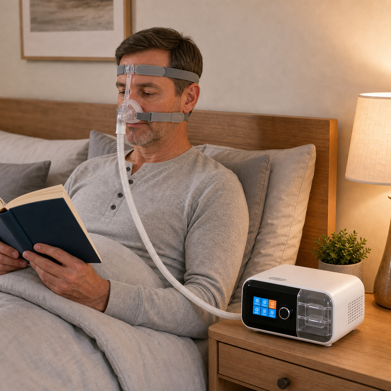 Smart Auto CPAP Machine With Adaptive Pressure Control Heated Hose And Bluetooth Connectivity DF-20A-HM