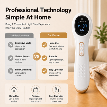 Handheld Red Light Device 17×650nm LED Portable Design With Adjustable Timer JGY-03