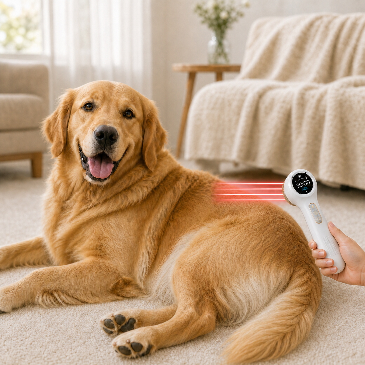 Lightweight Red Light Device 17 LED 650nm Light Source With 15–60 Minute Timer for Humans and Pets JGY-03