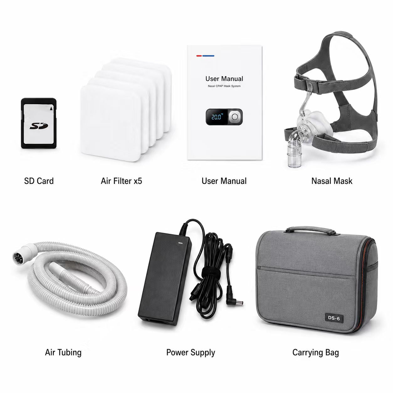 Auto CPAP Machine Featuring Heated Humidifier Whisper Quiet Performance Leak Compensation and Smart Sleep Reports DS-6