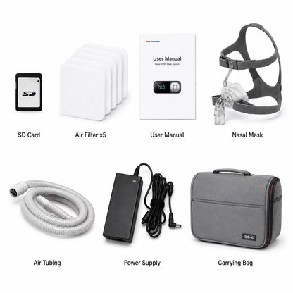 Auto CPAP Machine Featuring Heated Humidifier Whisper Quiet Performance Leak Compensation and Smart Sleep Reports DS-6